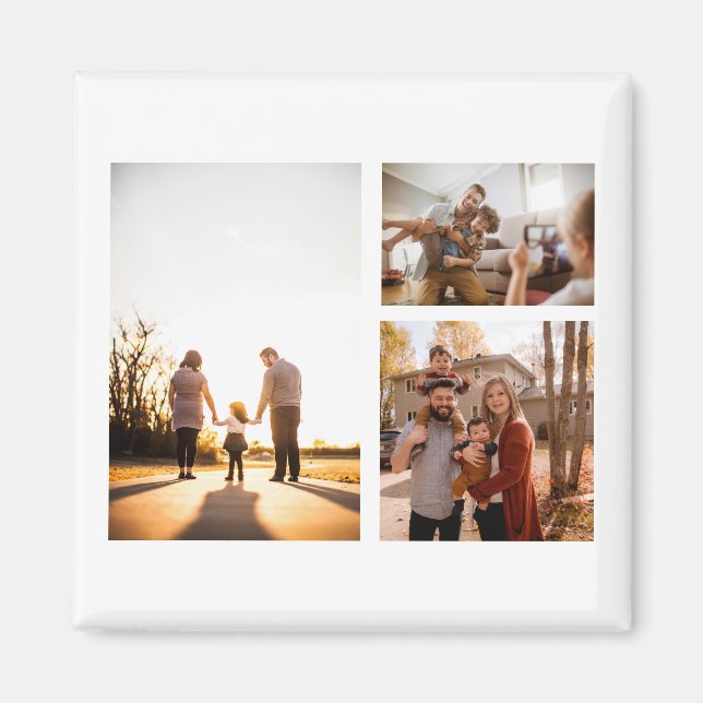 3 Custom Photo Collage Personalized Magnet (Front)