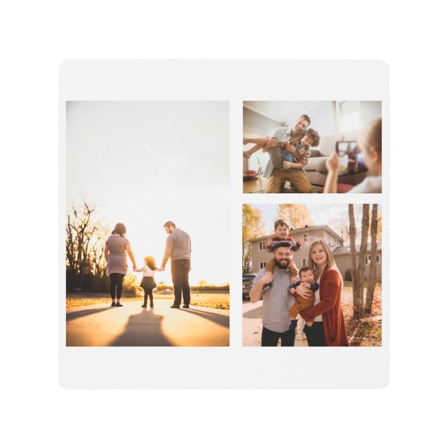 3 Custom Photo Collage Personalized Metal Print (Front)