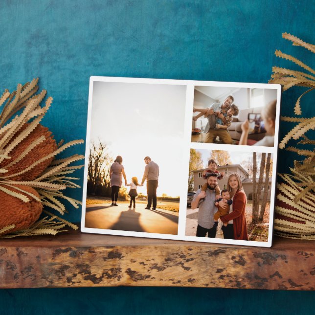 3 Custom Photo Collage Personalized Plaque (Side)
