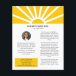 3 | Custom Photo Modern Sunrise Yellow Business Flyer<br><div class="desc">Showcase your brand in a fresh, inspiring way with this customizable modern business flyer. Designed to radiate positivity and professionalism, it features a warm yellow sunrise with sun rays on a clean white background, perfect for businesses that want to make a confident and optimistic first impression. Easily add your own...</div>