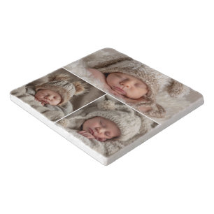 3 Custom photo personalized collage Trivet