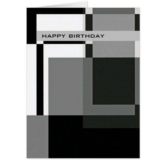 3 Custom Photos Abstract Modern Minimal Birthday Card (Front)