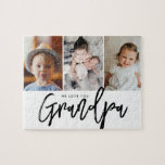 3 custom photos we love you grandpa puzzle gift<br><div class="desc">Celebrate Grandpa with a custom photo puzzle featuring three favorite family moments and the heartfelt message “We Love You,  Grandpa.” A thoughtful and interactive keepsake gift for Father's Day,  birthdays,  or just because.</div>