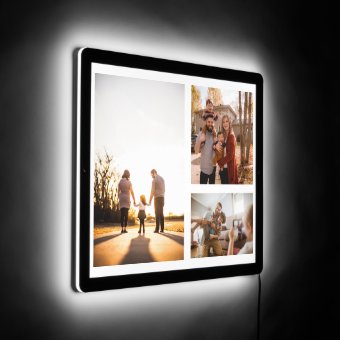 Sign Collage Design 3 Custom Template Photo Collage LED Sign | Zazzle