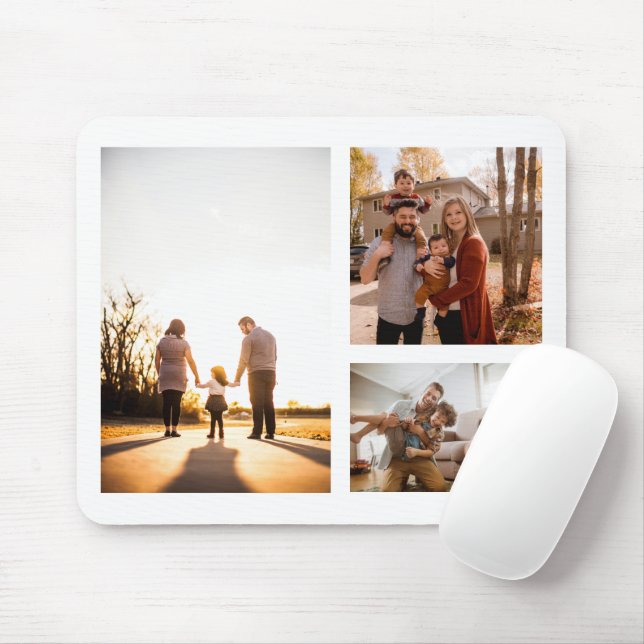 3 Custom Template Photo Collage Mouse Pad (With Mouse)