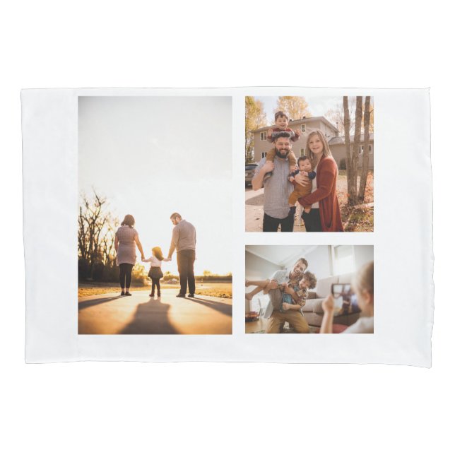 3 Custom Template Photo Collage Pillow Case (Front)