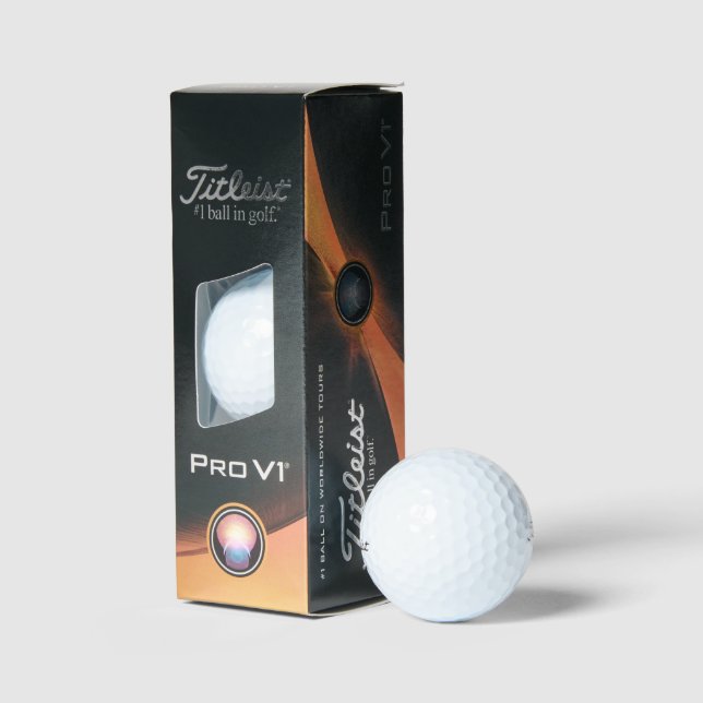 3 Custom Titleist Pro V1 Golf Ball Wedding Favors (Packaging)