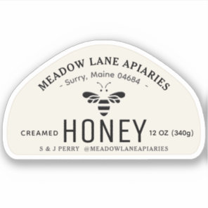 3” Custom Vinyl Sticker for 12oz skep Honey Jar