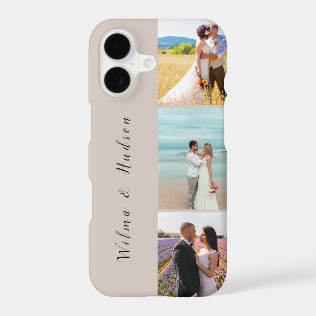3 Custom Wedding Photo | Instegram College Picture iPhone Case (Back)
