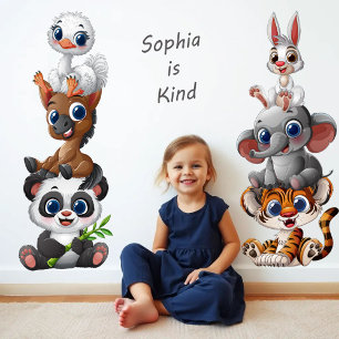 3 Cute Animals Wall Decal