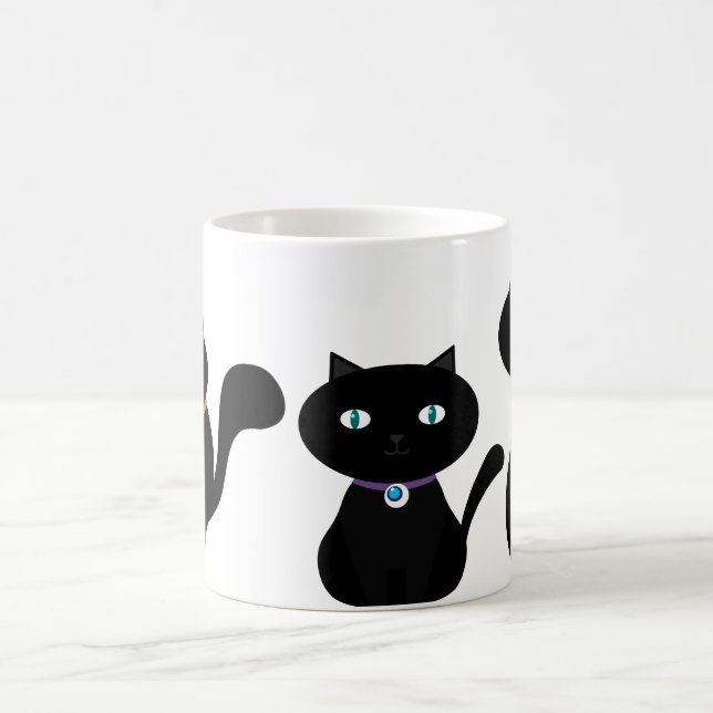 3 CUTE BLACK CATS in all sizes Coffee Mug (Center)
