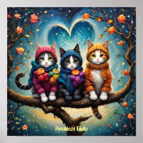 3 Cute Cats Poster
