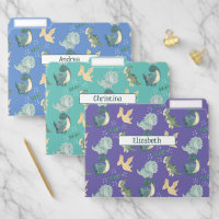 3 Cute Dinosaur Blue Teal Purple 1 Name or 3