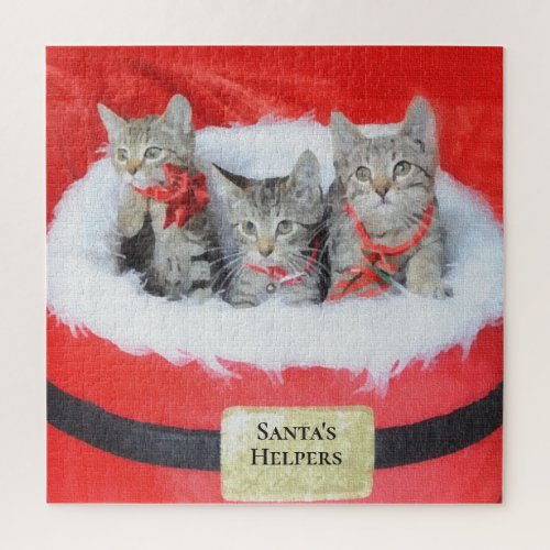 3 Cute Kittens Santas Little Helpers Jigsaw Puzzle
