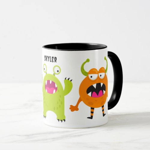 3 Cute Little Monsters With Name Mug