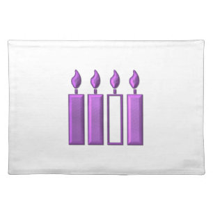 "3-D" Advent Wreath Candles Cloth Placemat