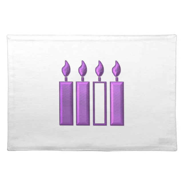 "3-D" Advent Wreath Candles Cloth Placemat (Front)
