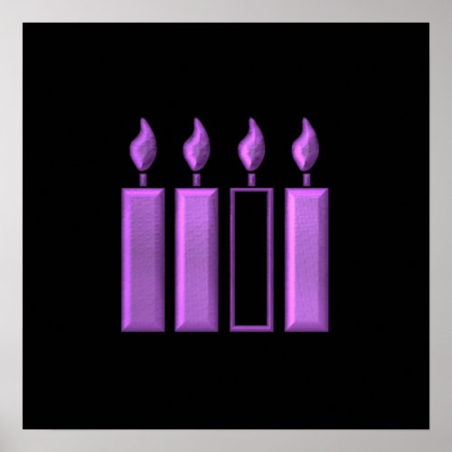 3_D Advent Wreath Candles Poster