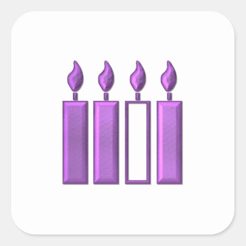 3_D Advent Wreath Candles Square Sticker