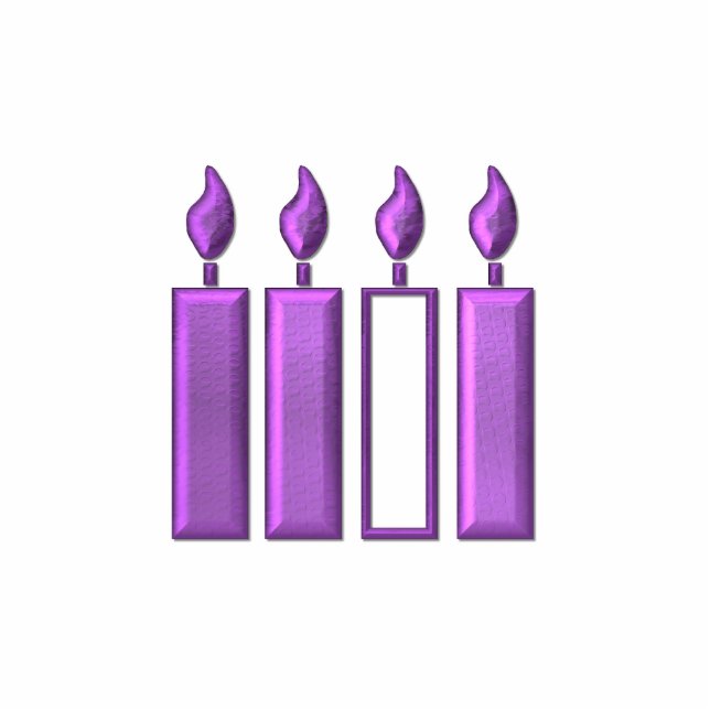 "3-D" Advent Wreath Candles Statuette (Front)
