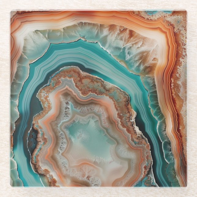 3 D Agate Glass Coaster (Front)