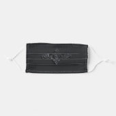 3-D Black Damask Adult Cloth Face Mask (Front, Folded)