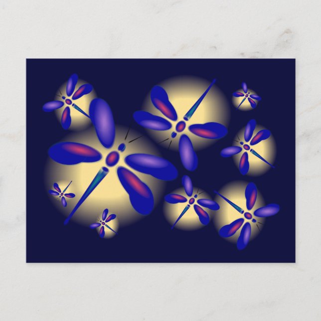 3-D Dragonfly Art Postcard (Front)