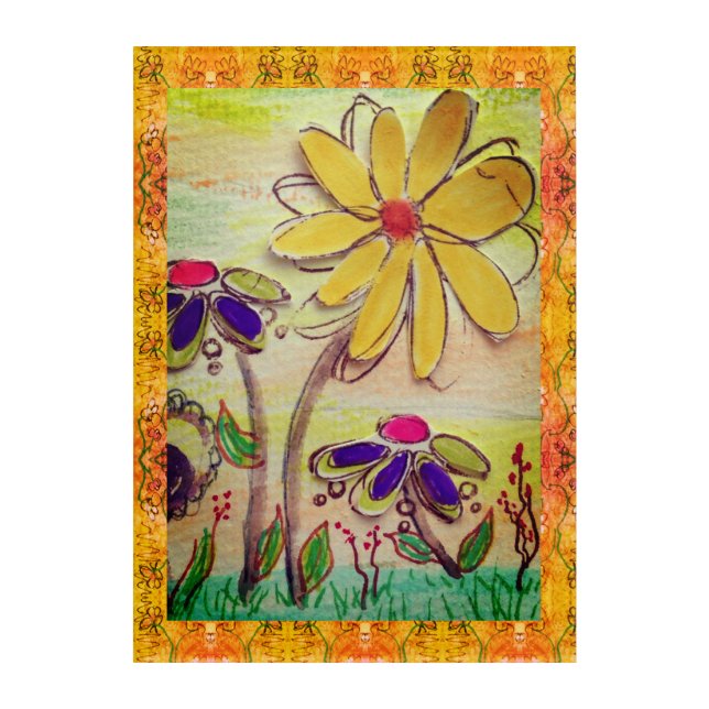 3-D Flowers Acrylic Print (Front)