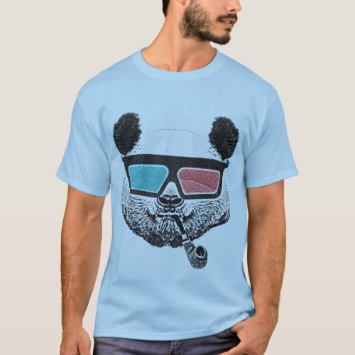 3_D glasses panda vintage T_Shirt