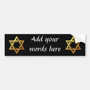 "3-D" Golden Star of David Bumper Sticker