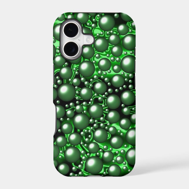 3 d green bubbles iphone case (Back)