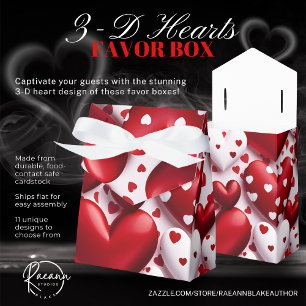 3-D Hearts Design Valentine Favor Box
