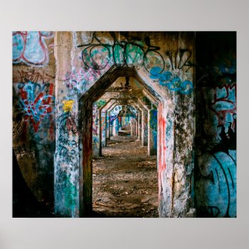 3-d Illusion Graffiti Street Abadnoned Art Poster by Magical_Maddness at Zazzle