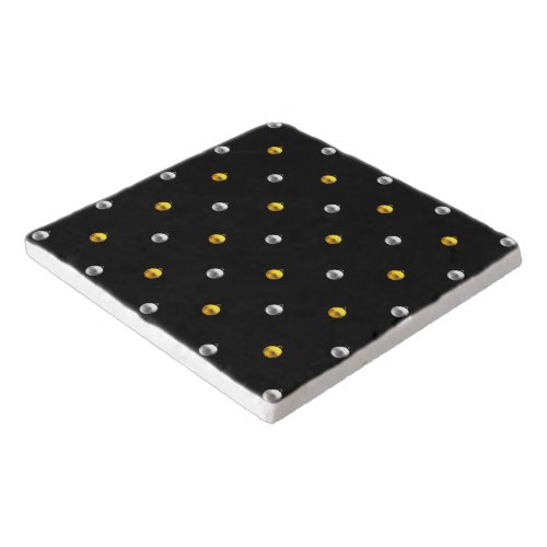 3-D Look Silver and Gold Holiday Ornaments Trivet