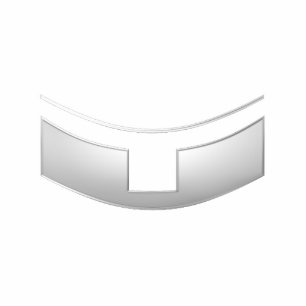 3-D Look Silver Priest's or Minister's Collar Cutout