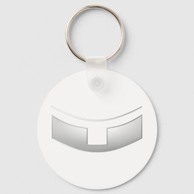 3-D Look Silver Priest's or Minister's Collar Keychain (Front)