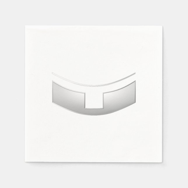 3-D Look Silver Priest's or Minister's Collar Napkins (Front)