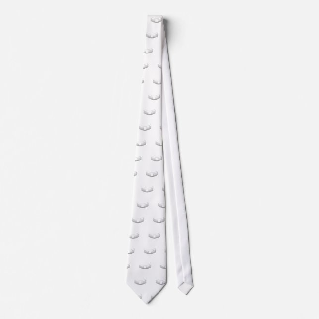 3-D Look Silver Priest's or Minister's Collar Neck Tie (Front)