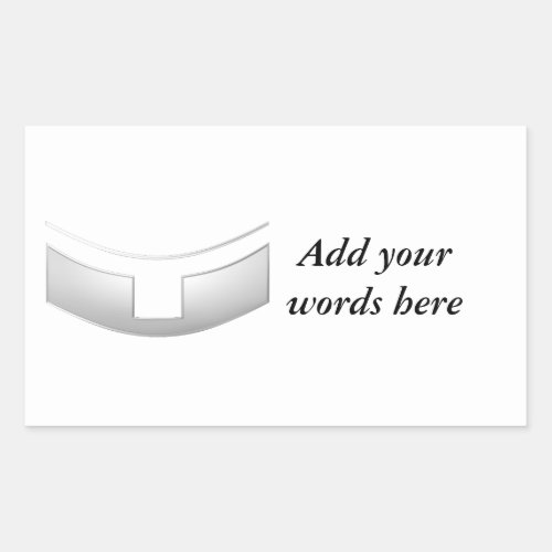 3_D Look Silver Priests or Ministers Collar Rectangular Sticker