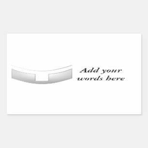 3-D Look Silver Priest's or Minister's Collar Rectangular Sticker