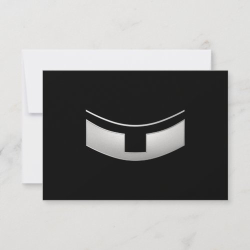 3_D Look Silver Priests or Ministers Collar RSVP Card