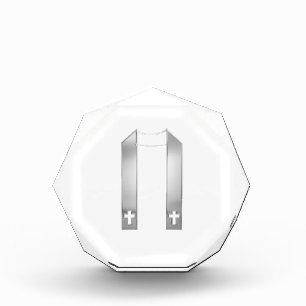 3-D Look Silver Priest's Stole Acrylic Award