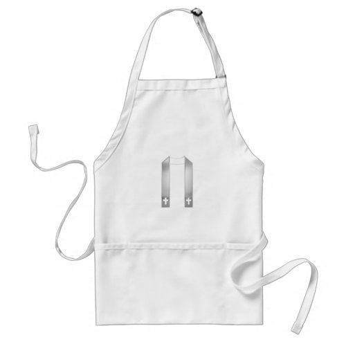 3_D Look Silver Priests Stole Adult Apron