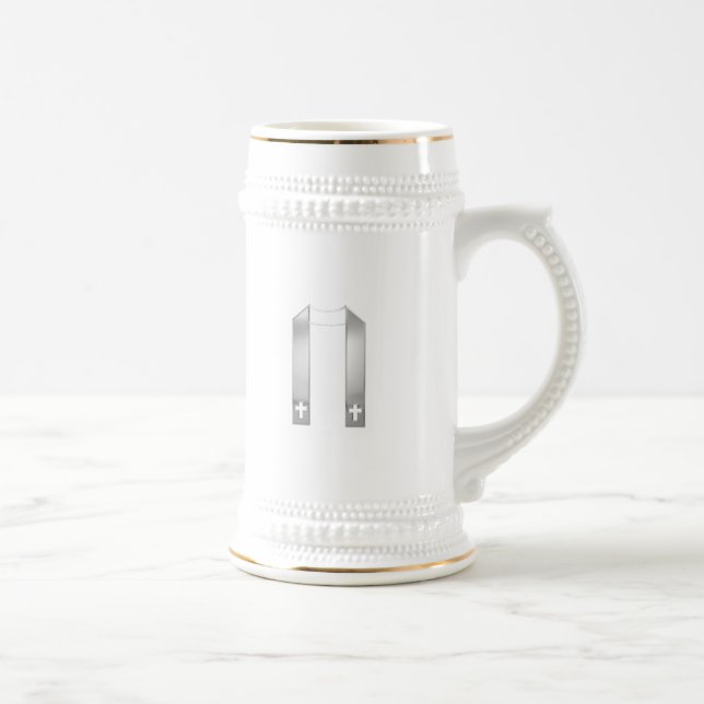 3-D Look Silver Priest's Stole Beer Stein (Right)