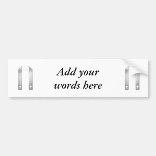 3-D Look Silver Priest's Stole Bumper Sticker