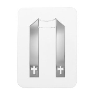 3-D Look Silver Priest's Stole Magnet