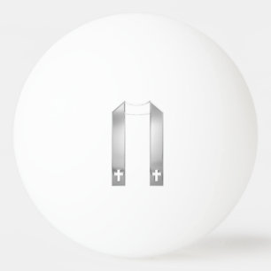 3-D Look Silver Priest's Stole Ping Pong Ball
