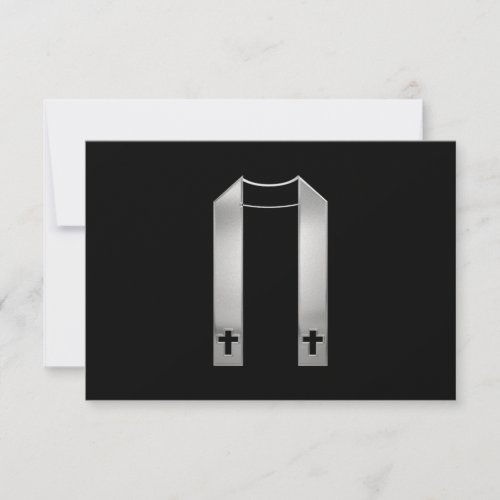 3_D Look Silver Priests Stole RSVP Card