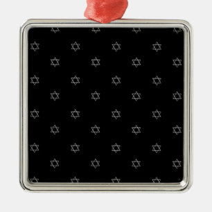 3-D Look Silver Star of David Metal Ornament
