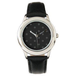 3-D Look Silver Star of David Watch